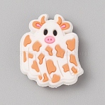 Halloween Themed PVC Plastic Beads, Ghost, 26.5x22x8.5mm, Hole: 3mm(SIL-SZC0005-14M)
