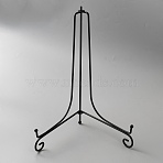 Foldable Iron Display Easels for Plate, Black, 23x14.5x30.7cm(ODIS-WH0106-22B)