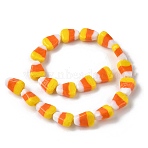 Handmade Lampwork Beads, Corn, Orange, 18x13x7mm, Hole: 1.4mm(LAMP-Z014-01C)
