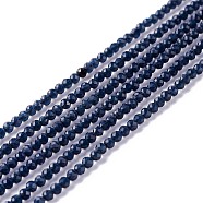 Transparent Glass Beads Strands, Faceted, Round, Prussian Blue, 2mm, Hole: 0.6mm, about 182~201pcs/strand, 14.57~15.24 inch((37~38.7cm)(GLAA-C019-01A-07)