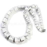 Natural Howlite Hexagon Prism Graduated Beaded Necklaces for Women Men, 19.49 inch(49.5cm)(NJEW-K388-03D)