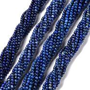 Natural Lapis Lazuli Beads Strands, Dyed & Heated, Round, 4~4.5mm, Hole: 1mm, about 85~95pcs/strand, 15.51''(39.4cm)(G-K311-14A-1)