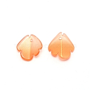 Handmade Lampwork Pendants, Petaline, Orange, 15x14.5x4.5mm, Hole: 1.2mm(LAMP-CJC0006-01)