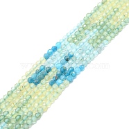 Natural Apatite Beads Strands, Faceted, Round, 4mm, Hole: 0.8mm, about 108pcs/strand, 15.16''~15.55''(38.5~39.5cm)(G-P457-A03-09A)