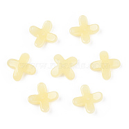 Spray Painted Glass Beads, Imitation Jade, Flower, Champagne Yellow, 12x9.5x3.5mm, Hole: 1mm(GLAA-N035-012-A01)