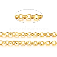 Brass Rolo Chains, Belcher Chains, Soldered, Long-Lasting Plated, with Spool, Cadmium Free & Nickel Free & Lead Free, Golden, 3.5x1mm, about 16.4 Feet(5m)/roll(X-CHC-S008-002C-G)