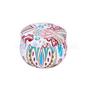 Printed Tinplate Storage Box, for Jewelry & Aromatherapy Candle & Candy Box, Flower Pattern, Colorful, 7.7x5cm(CON-WH0082-012)