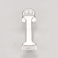 Alloy Charms, Letter, Silver Color Plated, Letter.I, 15x5x2mm, Hole: 2mm(TIBE-R313-049S-I)
