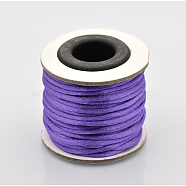 Macrame Rattail Chinese Knot Making Cords Round Nylon Braided String Threads, Satin Cord, Mauve, 2mm, about 10.93 yards(10m)/roll(NWIR-O001-A-09)