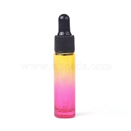 Two Tone Glass Dropper Bottles, with Glass Droppers and Black Cap, Empty Refillable Bottle, Colorful, 9.35cm, Capacity: 10ml(X-MRMJ-WH0056-89A)