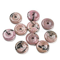 Natural Rhodonite China Safety Buckle Pendants, 15~16x3~4mm, Hole: 3mm(G-B052-01)
