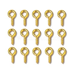 Iron Screw Eye Pin Peg Bails, For Half Drilled Beads, Golden, 8x4x1mm, Hole: 2mm(X-E561Y-G-FF)