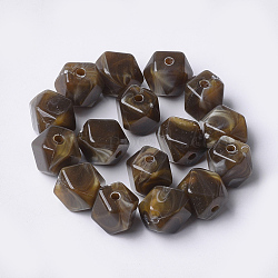 Acrylic Beads, Imitation Gemstone Style, Polygon, Camel, 11.5x10x10mm, Hole: 2mm, about 428pcs/500g(OACR-T007-09A)