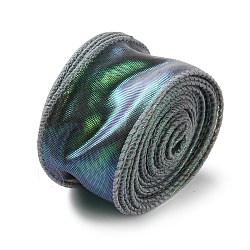 Fishtail Yarn Iridescent Ribbon for Bowknot Making, Gift Wrapping, Sea Green, 1-5/8 inch(40mm), about 9.84 Yards(9m)/Roll(OCOR-B004-02A-01)