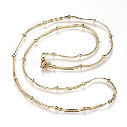 304 Stainless Steel Herringbone Chain Necklaces, with Lobster Claw Clasps, Golden, 19.3 inch(49cm)x2x0.8mm(X-NJEW-D285-28)