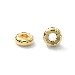 Brass Spacer Beads, Rondelle, Real 18K Gold Plated, 3x1mm, Hole: 1mm(KK-P232-11G)