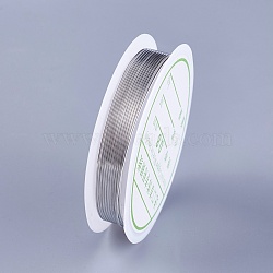 Round Copper Wire for Jewelry Making, Platinum, 20 Gauge, 0.8mm, 2m/roll(YS-TAC0001-01B-P)