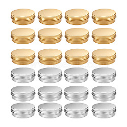 Round Aluminium Cans, Aluminium Jar, Storage Containers for Cosmetic, Candles, Candies, with Screw Top Lid, Mixed Color, 24pcs/box(CON-SZ0001-01)