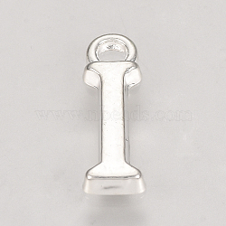 Alloy Charms, Letter, Silver Color Plated, Letter.I, 15x5x2mm, Hole: 2mm(TIBE-R313-049S-I)