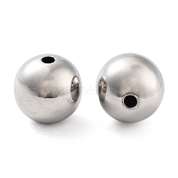 201 Stainless Steel Beads, Round, Stainless Steel Color, 18.5x18mm, Hole: 3mm(STAS-Z057-23B)