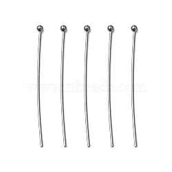304 Stainless Steel Ball Head Pins, Stainless Steel Color, 35x0.7mm, 21 Gauge, Head: 1.9mm(X-STAS-M010-35mm-01)