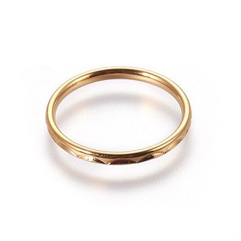 304 Stainless Steel Finger Rings, Golden, Size 6, 16mm