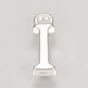 Alloy Charms, Letter, Silver Color Plated, Letter.I, 15x5x2mm, Hole: 2mm