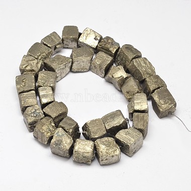 Nuggets Electroplated Natural Pyrite Beads Strands(G-A142-05C)-2