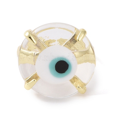 Lampwork Evil Eye Open Cuff Ring(RJEW-C051-01G-09)-3