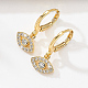 Brass Micro Pave Cubic Zirconia Dangle Leverback Earrings for Women(NU0406-1)-1