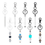 8Pcs 4 Colors Alloy Beadable Bar Keychain for DIY Crafts Jewelry Making, with Lobster Claw Clasps, Mixed Color, 11cm, Pin: 77x8.5mm, 2pcs/color(KEYC-TA0001-36)
