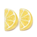Fruit Theme Opaque Resin Imitation Food Cabochons, Yellow, Lemon, 26.5x16x9mm(RE-CBA49A8-03F)