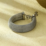 304 Stainless Steel Bracelet for Women, Stainless Steel Color, 9-1/8 inch(23cm)(BJEW-U009-04P-01)