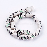 Handmade Porcelain Beads, Panda, Black, 19~20x13~13.5x11~13mm, Hole: 2mm(PORC-G002-45)