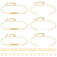 DIY Blank Rectangle Brass Link Slider Bracelet Making Kit, Golden, 5~120x5~21x0.7~1mm, Hole: 3.5x1mm(DIY-UN0056-19)