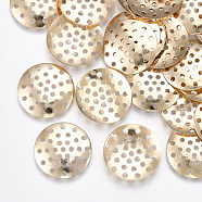 Iron Finger Ring/Brooch Sieve Findings, Perforated Disc Settings, Nickel Free, Light Gold, 16x1.5mm, Hole: 1.2mm(IFIN-T007-47KC-NF)