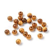 Pinewood Beads, Round, BurlyWood, 12x11mm, Hole: 3mm(WOOD-WH0015-70)