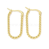 Vacuum Plating Titanium Steel Twist Rope Oval Hoop Earrings for Women, Golden, 31x16x2.5mm, Pin: 1.4mm(EJEW-A074-01G)