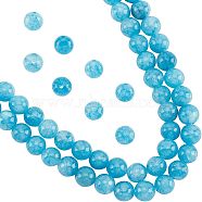 Natural Blue Quartz Beads Strands, Imitation Amazonite, Round, Dyed, 6mm, Hole: 1mm, about 61~66pcs/strand, 14.76~15.16 inch(37.5~38.5cm), 2 strands/box(G-NB0003-69)