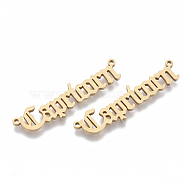 201 Stainless Steel Links connectors, Laser Cut Links, Constellations, Capricorn, 40x10x1.5mm, Hole: 1.2mm(STAS-N091-38C-G)