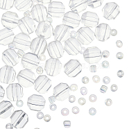 Olycraft 1 Strand Synthetic Quartz Beads Strands, with Seed Beads, Faceted, Polygon, 7x7mm, Hole: 1.2mm(G-OC0002-94)