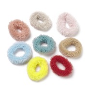 Faux Mink Fur Elastic Hair Ties, Hair Accessories for Girl Ponytail Holder, Mixed Color, 12.5mm, Inner Diameter: 28mm(OHAR-G015-20)