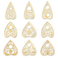 Nickel Decoration Stickers, Metal Resin Filler, Epoxy Resin & UV Resin Craft Filling Material, Golden, Planchette, Mixed Shapes, 40x40mm, 9 style, 1pc/style, 9pcs/set(DIY-WH0450-101)