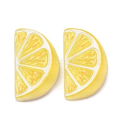 Fruit Theme Opaque Resin Imitation Food Cabochons, Yellow, Lemon, 26.5x16x9mm(RE-CBA49A8-03F)