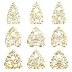 Nickel Decoration Stickers, Metal Resin Filler, Epoxy Resin & UV Resin Craft Filling Material, Golden, Planchette, Mixed Shapes, 40x40mm, 9 style, 1pc/style, 9pcs/set(DIY-WH0450-101)