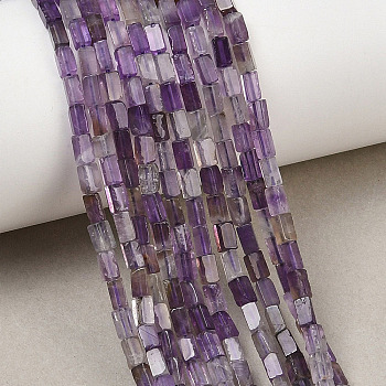 Natural Amethyst Beads Strands, Cuboid, 4~5x2.5x2~2.5mm, Hole: 0.7mm, about 82pcs/strand, 14.96 inch(38cm)