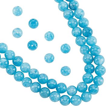 Natural Blue Quartz Beads Strands, Imitation Amazonite, Round, Dyed, 6mm, Hole: 1mm, about 61~66pcs/strand, 14.76~15.16 inch(37.5~38.5cm), 2 strands/box