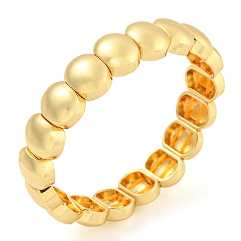 Rack Plating Brass Stretch Bracelets, Jewelry for Women, Cadmium Free & Lead Free, Real 18K Gold Plated, Inner Diameter: 1-7/8 inch(4.8cm)