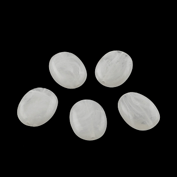Oval Imitation Gemstone Acrylic Beads, White, 19x15x7mm, Hole: 2mm, about 330pcs/500g
