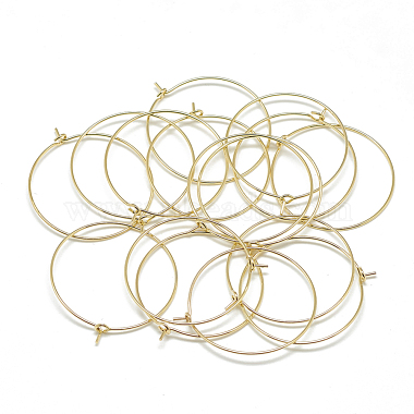 Brass Hoop Earrings(KK-T032-015G)-2
